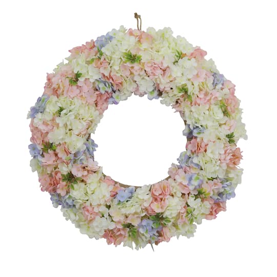 20&#x22; White, Pink &#x26; Lilac Hydrangea Wreath by Ashland&#xAE;